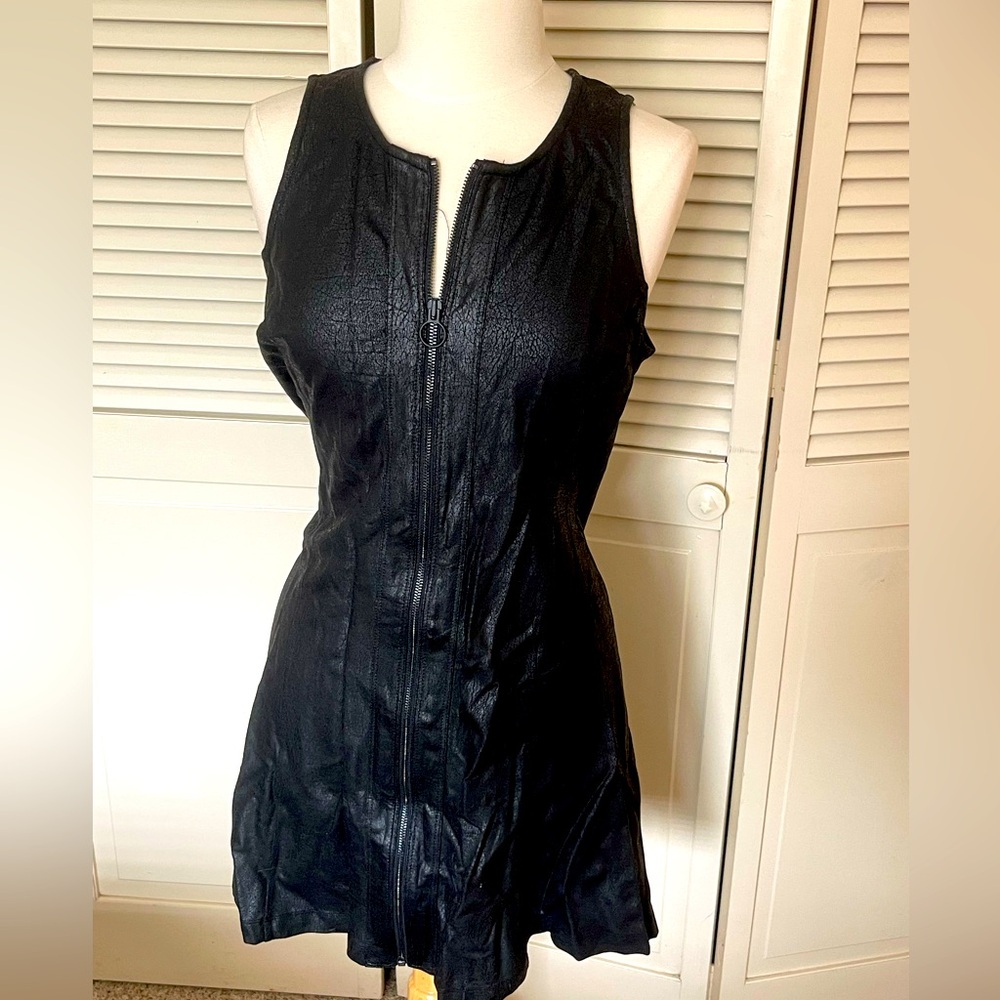 Vintage Calvin Klein faux leather dress, XL NWT